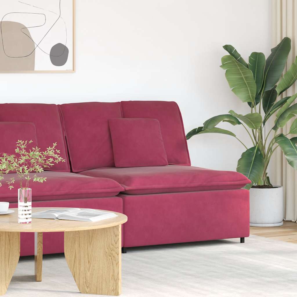 Modulares Sofa Mittelmodul mit Kissen Weinrot 100 cm