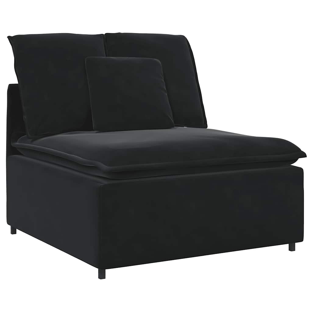 Modulares Sofa Mittelmodul mit Kissen Schwarz 100 cm