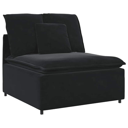 Modulares Sofa Mittelmodul mit Kissen Schwarz 100 cm
