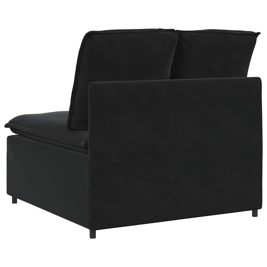 Modulares Sofa Mittelmodul mit Kissen Schwarz 100 cm