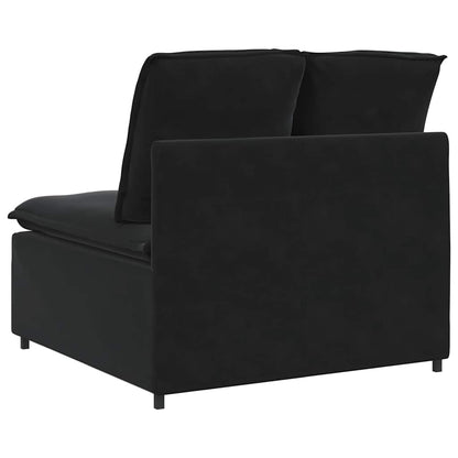 Modulares Sofa Mittelmodul mit Kissen Schwarz 100 cm