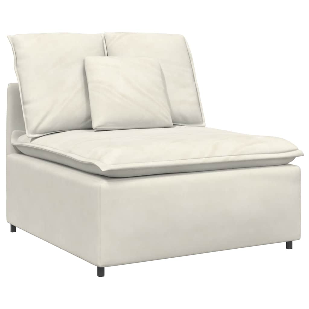 Modulares Sofa Mittelmodul mit Kissen Creme 100 cm