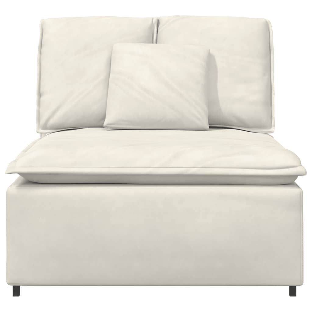 Modulares Sofa Mittelmodul mit Kissen Creme 100 cm