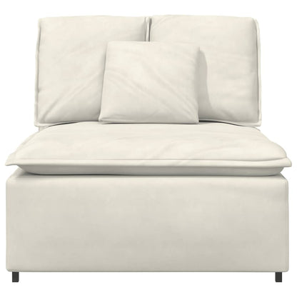 Modulares Sofa Mittelmodul mit Kissen Creme 100 cm