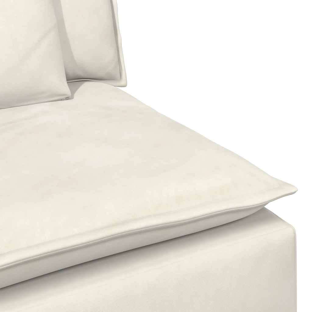 Modulares Sofa Mittelmodul mit Kissen Creme 100 cm