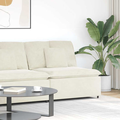 Modulares Sofa Mittelmodul mit Kissen Creme 100 cm