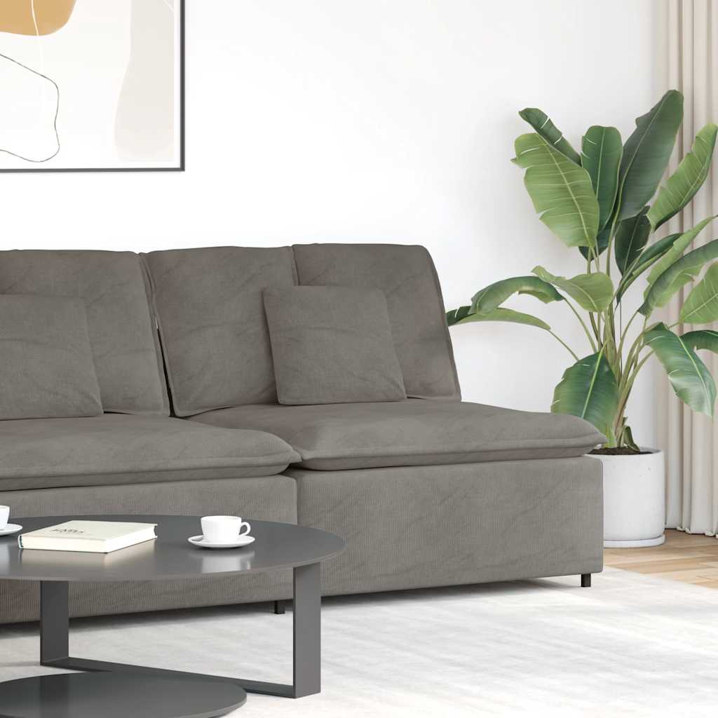 Modulares Sofa Mittelmodul mit Kissen Hellgrau 100 cm