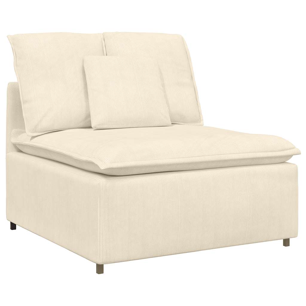 Modulares Sofa Mittelmodul mit Kissen Creme 100 cm