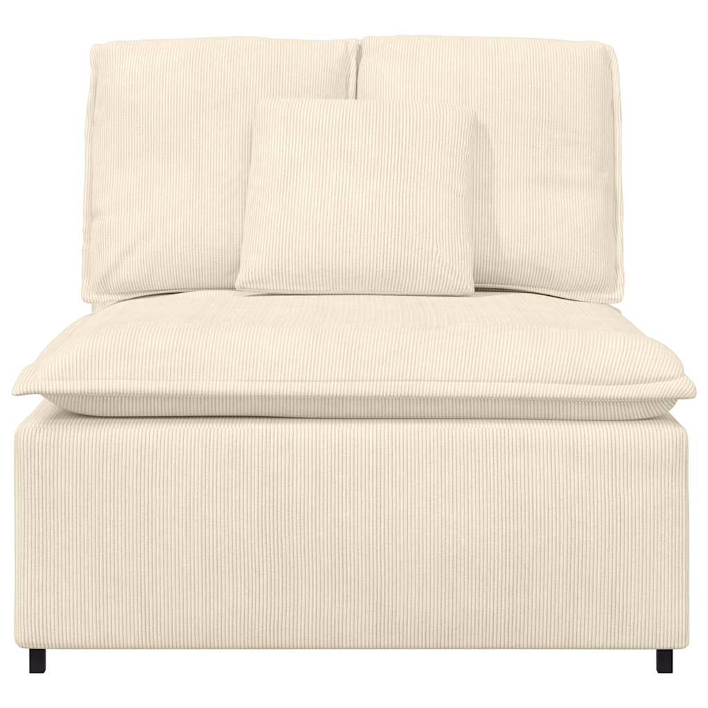 Modulares Sofa Mittelmodul mit Kissen Creme 100 cm
