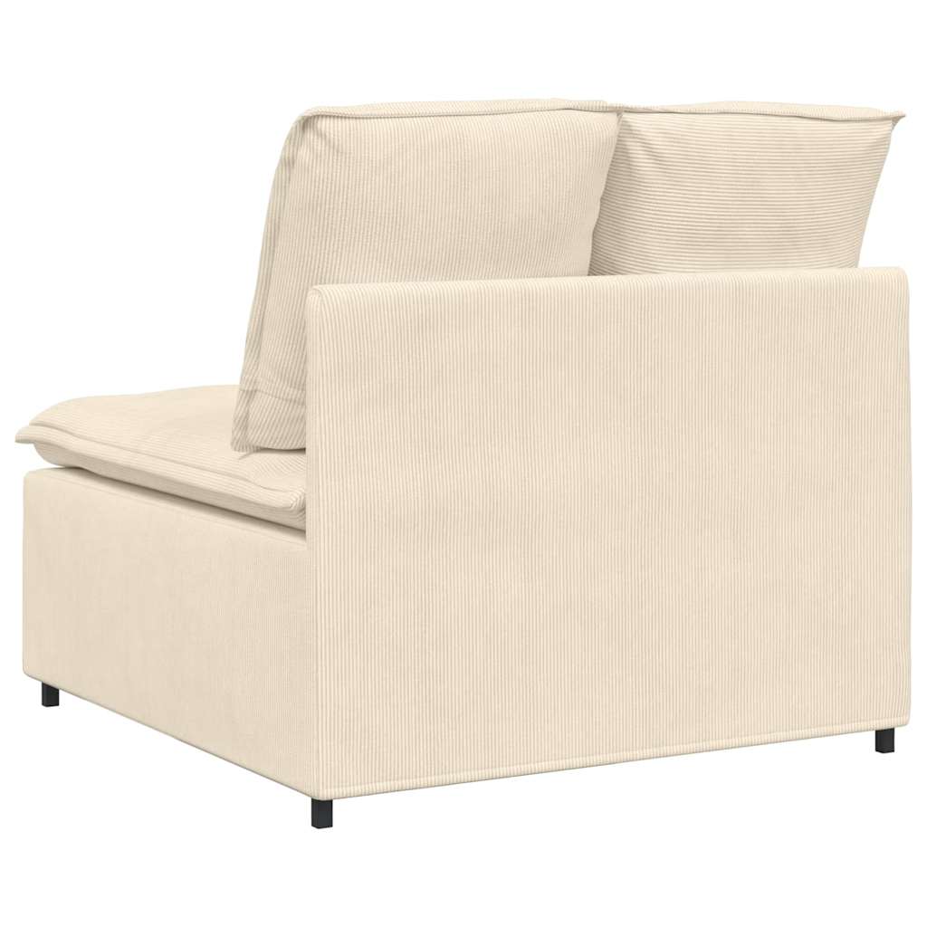 Modulares Sofa Mittelmodul mit Kissen Creme 100 cm