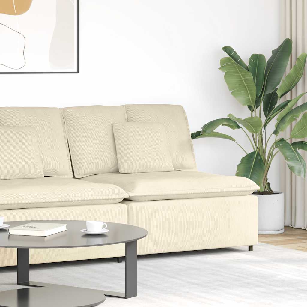 Modulares Sofa Mittelmodul mit Kissen Creme 100 cm