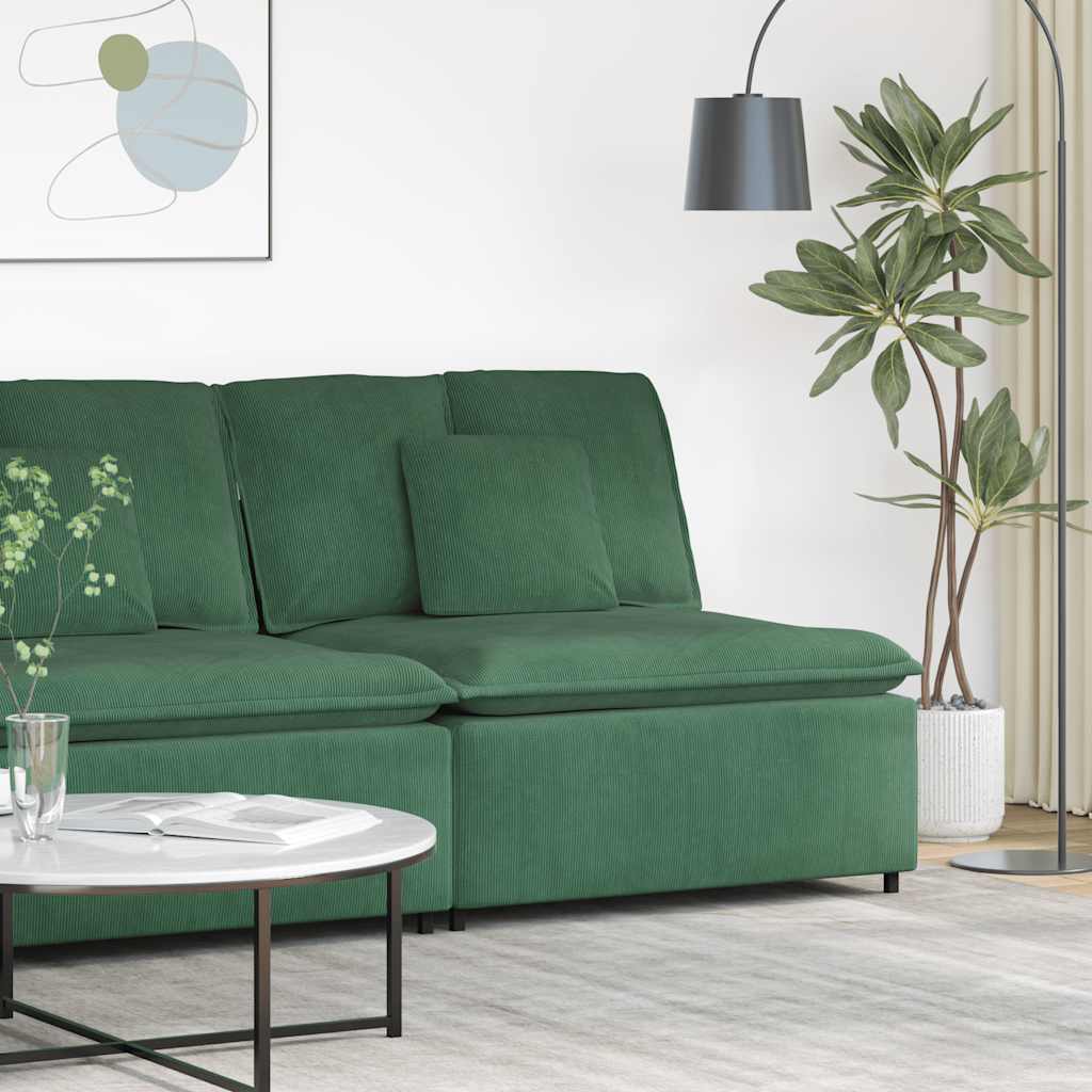 Modulares Sofa Mittelmodul mit Kissen Dunkelgrün 100 cm