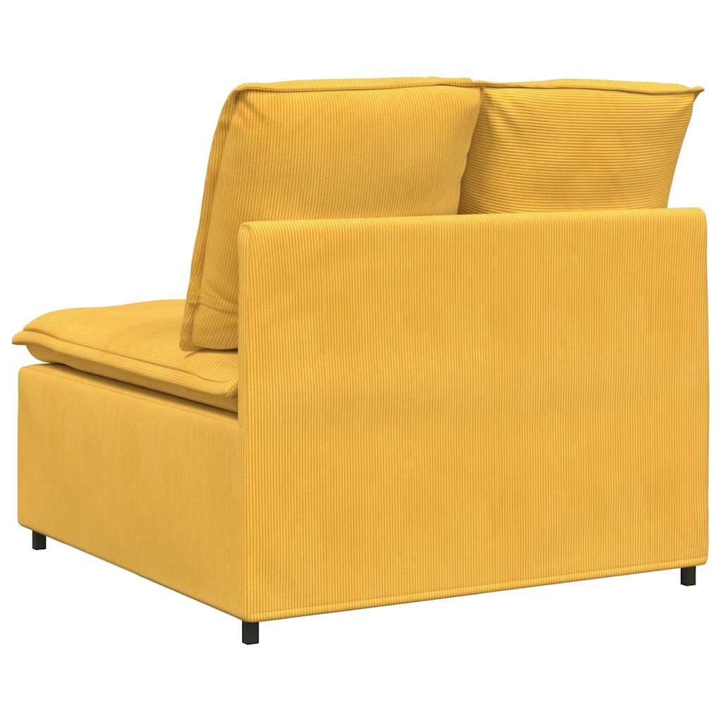 Modulares Sofa Mittelmodul mit Kissen Hellgelb 100 cm
