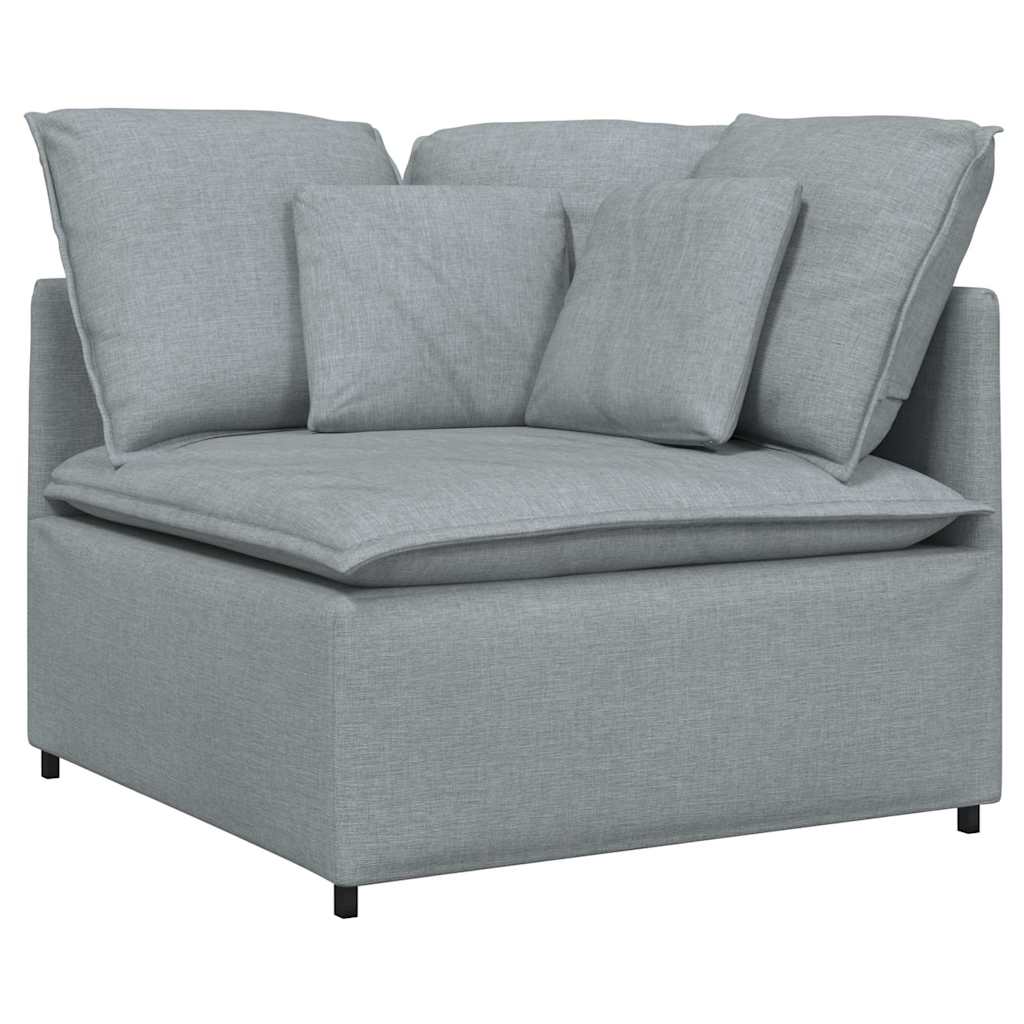 Modulares Sofa Eckmodul mit Kissen Hellgrau 100 cm