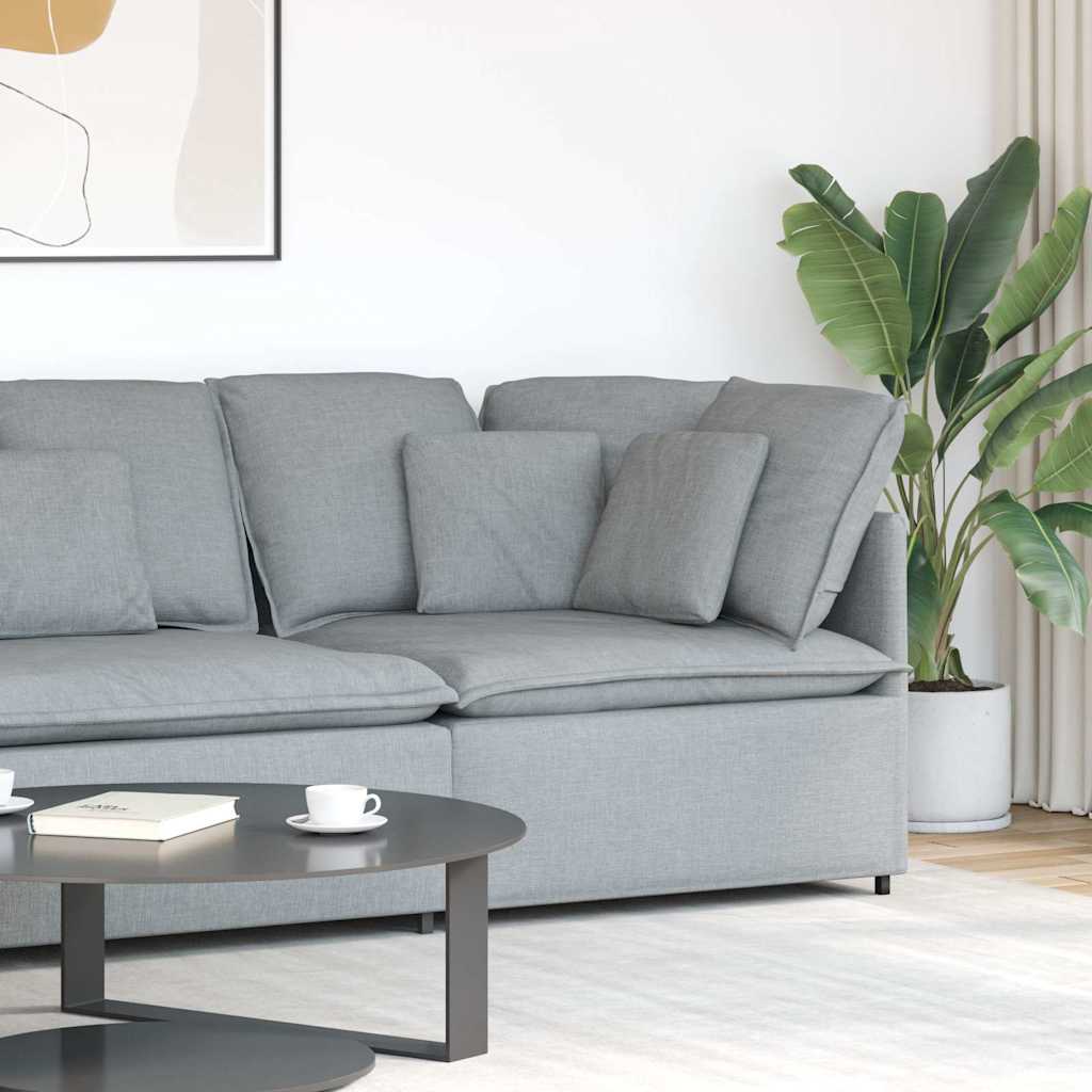 Modulares Sofa Eckmodul mit Kissen Hellgrau 100 cm