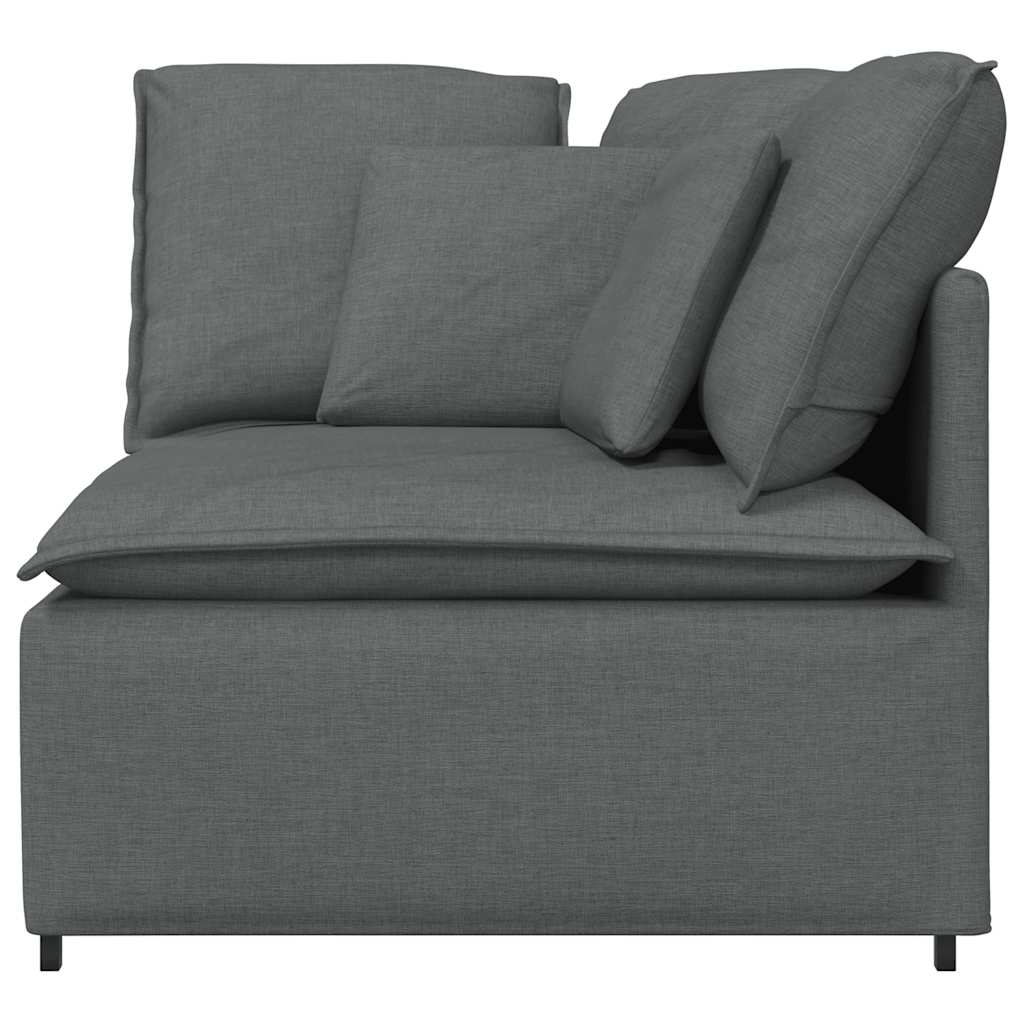Modulares Sofa Eckmodul mit Kissen Dunkelgrau 100 cm
