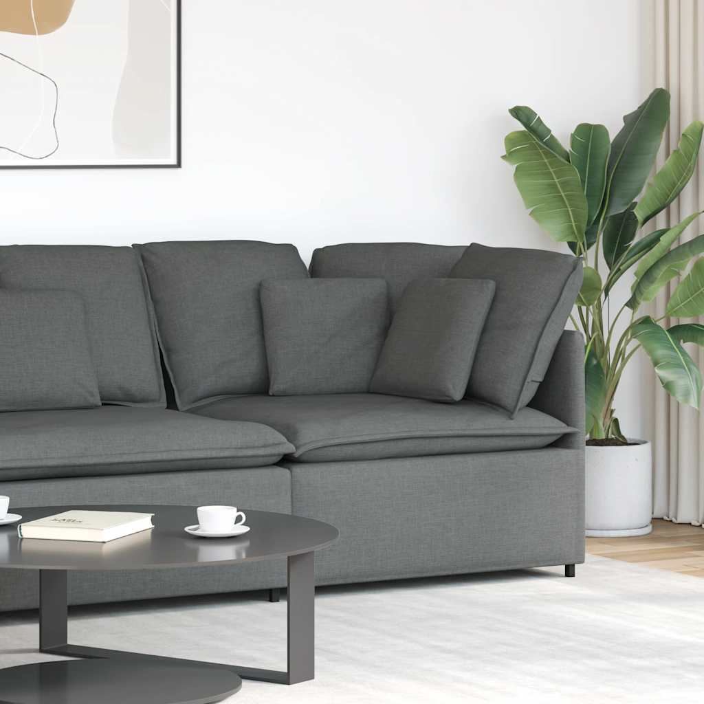 Modulares Sofa Eckmodul mit Kissen Dunkelgrau 100 cm