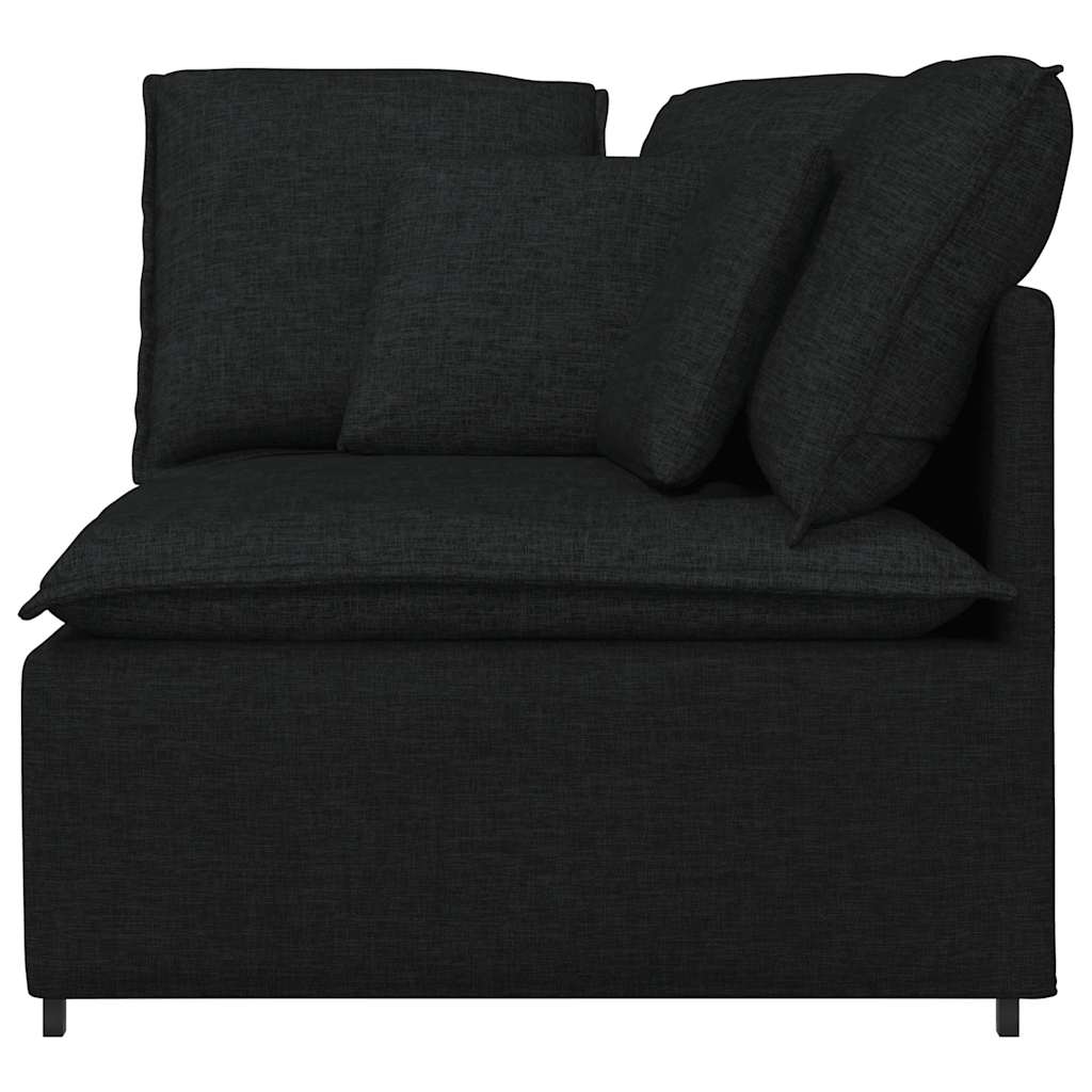 Modulares Sofa Eckmodul mit Kissen Schwarz 100 cm