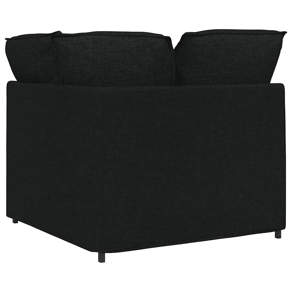 Modulares Sofa Eckmodul mit Kissen Schwarz 100 cm