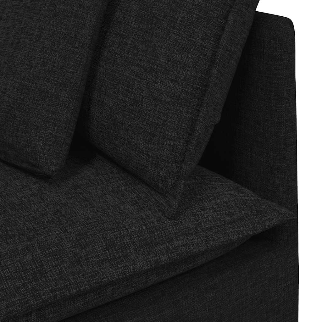 Modulares Sofa Eckmodul mit Kissen Schwarz 100 cm