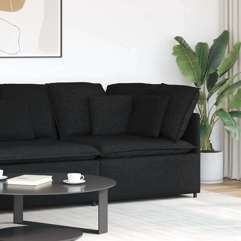 Modulares Sofa Eckmodul mit Kissen Schwarz 100 cm