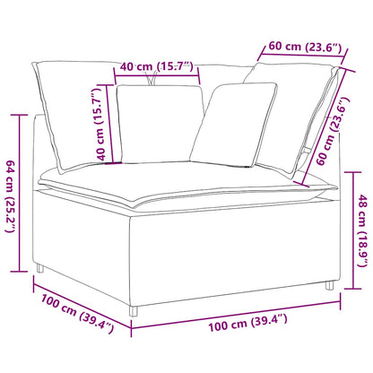 Modulares Sofa Eckmodul mit Kissen Dunkelgrün 100 cm