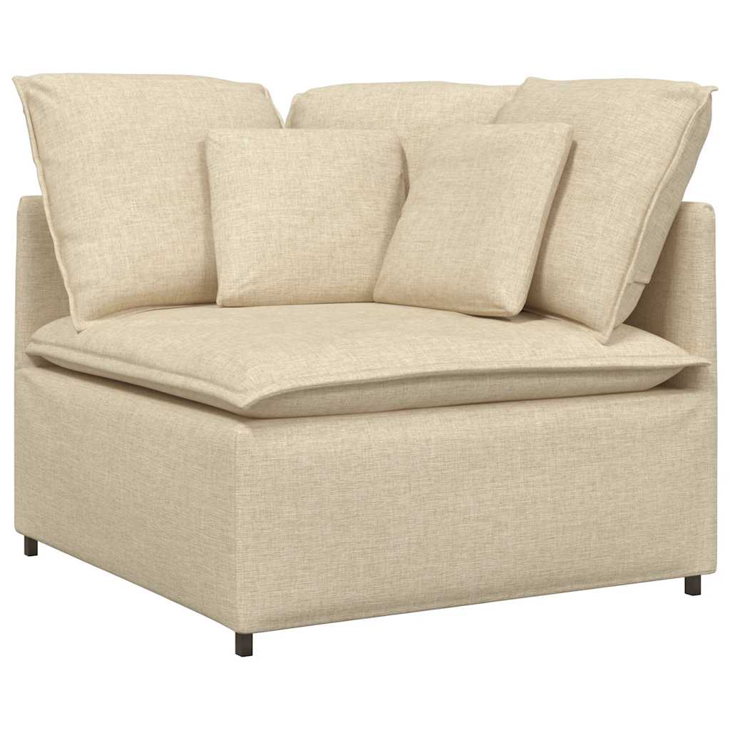 Modulares Sofa Eckmodul mit Kissen Creme 100 cm