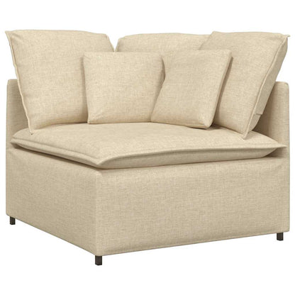 Modulares Sofa Eckmodul mit Kissen Creme 100 cm