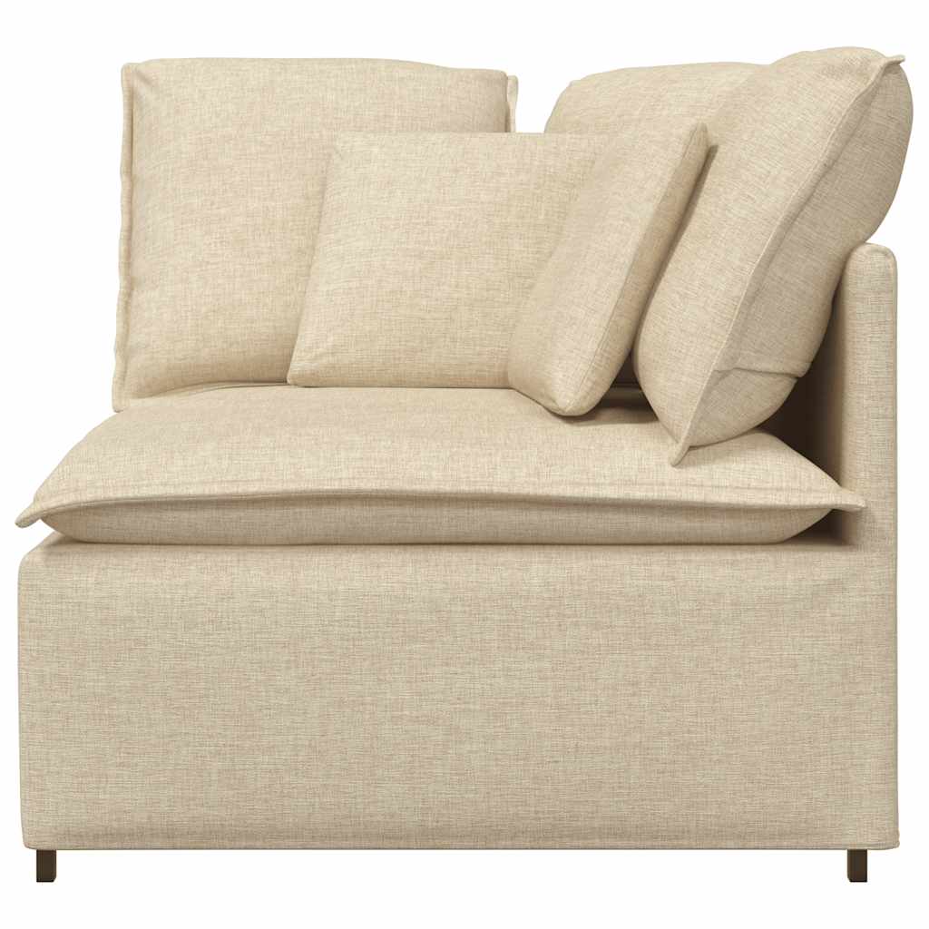 Modulares Sofa Eckmodul mit Kissen Creme 100 cm