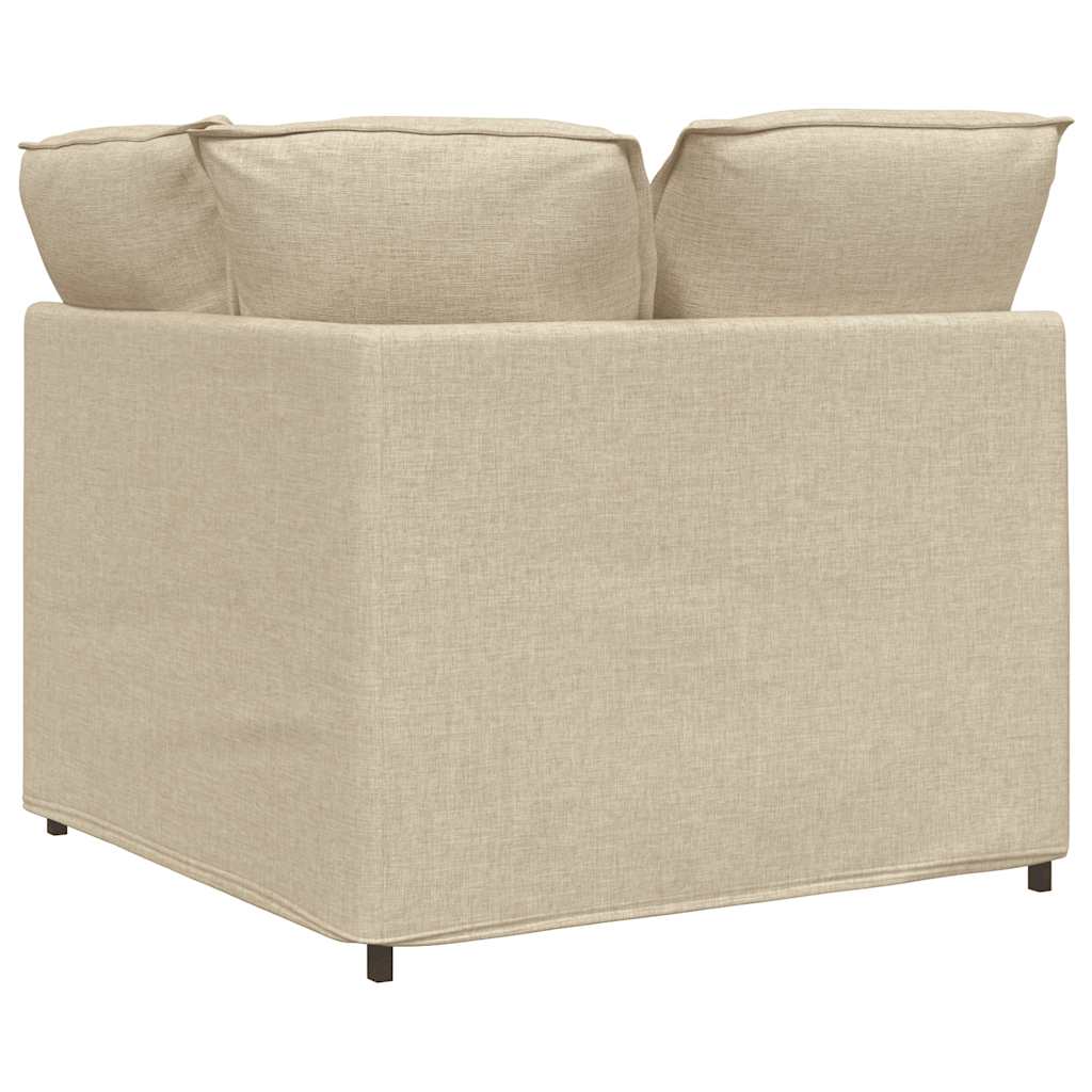Modulares Sofa Eckmodul mit Kissen Creme 100 cm