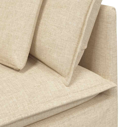 Modulares Sofa Eckmodul mit Kissen Creme 100 cm