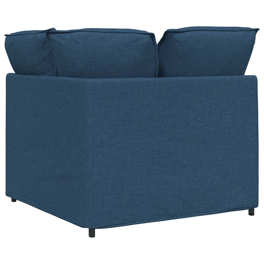 Modulares Sofa Eckmodul mit Kissen Blau 100 cm