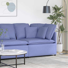 Modulares Sofa Eckmodul mit Kissen Jeansblau 100 cm