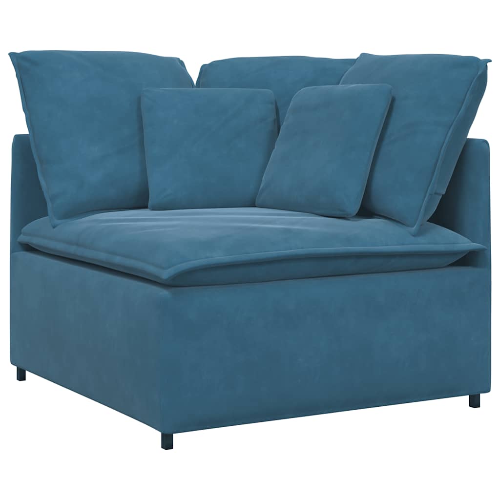 Modulares Sofa Eckmodul mit Kissen Blau 100 cm