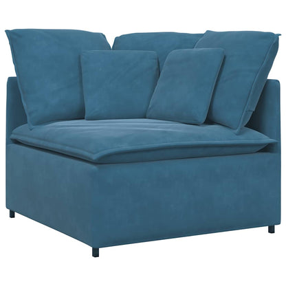 Modulares Sofa Eckmodul mit Kissen Blau 100 cm
