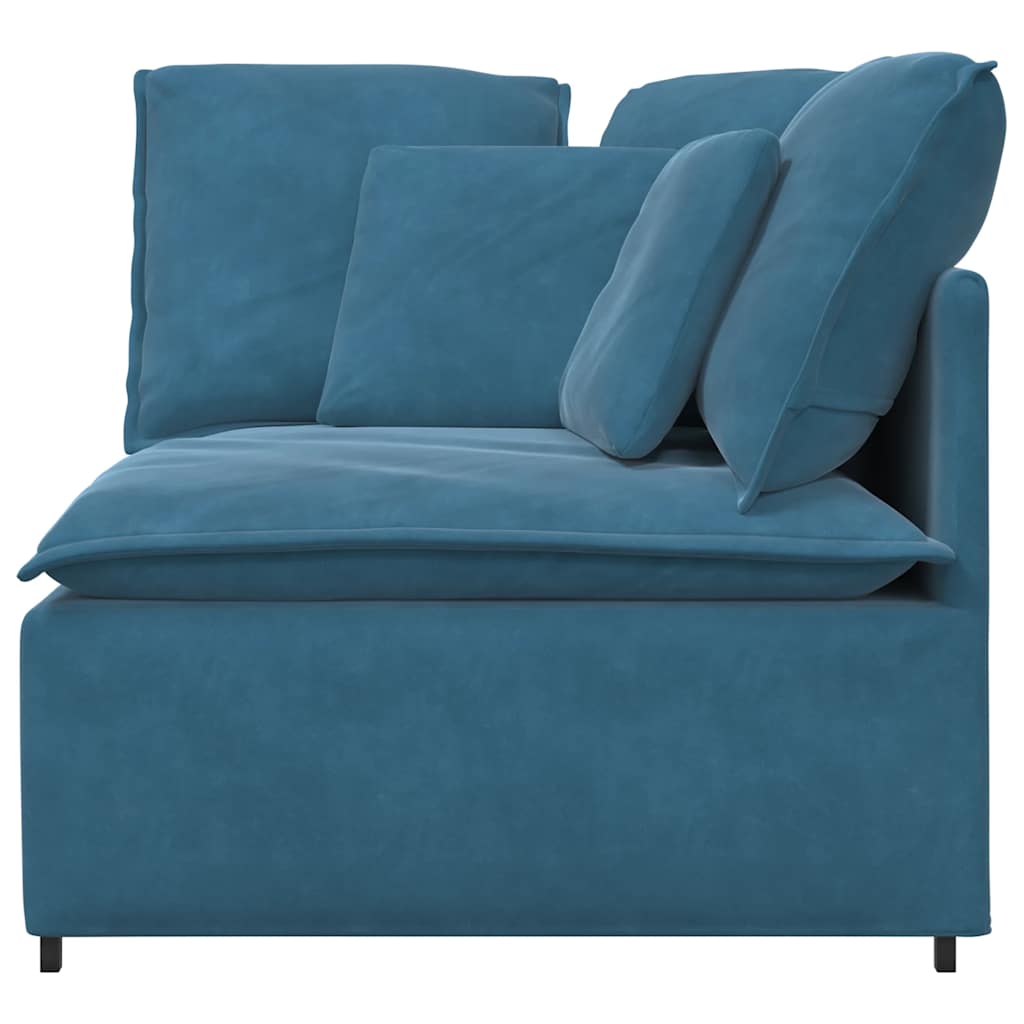 Modulares Sofa Eckmodul mit Kissen Blau 100 cm
