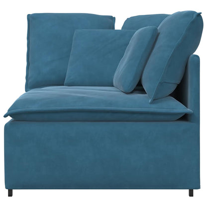 Modulares Sofa Eckmodul mit Kissen Blau 100 cm