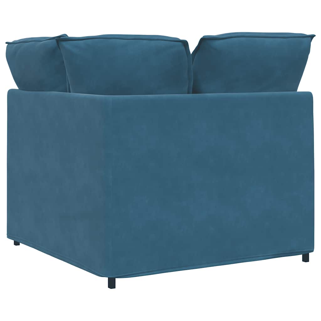 Modulares Sofa Eckmodul mit Kissen Blau 100 cm