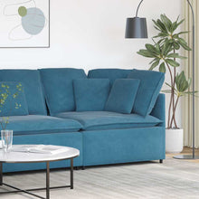 Modulares Sofa Eckmodul mit Kissen Blau 100 cm
