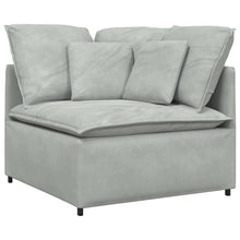 Modulares Sofa Eckmodul mit Kissen Hellgrau 100 cm