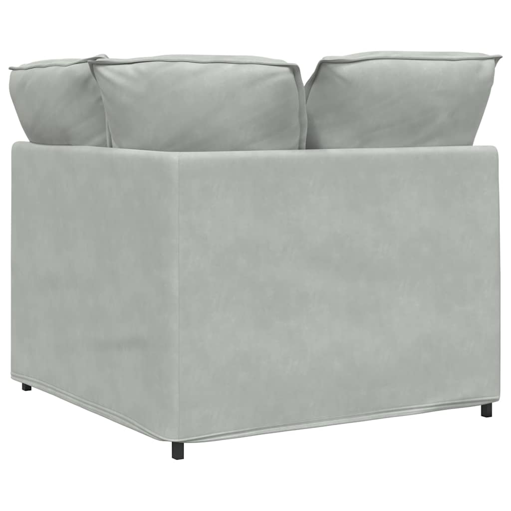 Modulares Sofa Eckmodul mit Kissen Hellgrau 100 cm