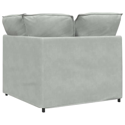 Modulares Sofa Eckmodul mit Kissen Hellgrau 100 cm