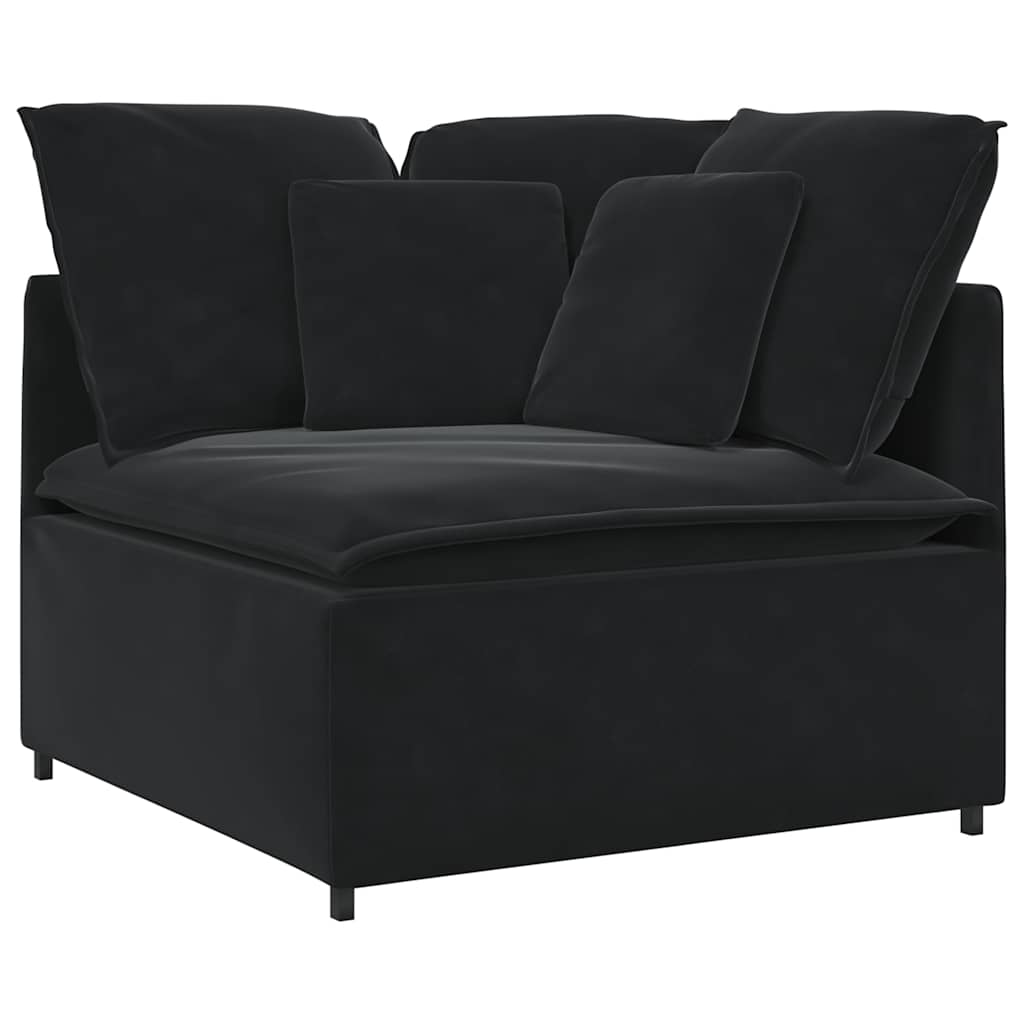 Modulares Sofa Eckmodul mit Kissen Schwarz 100 cm