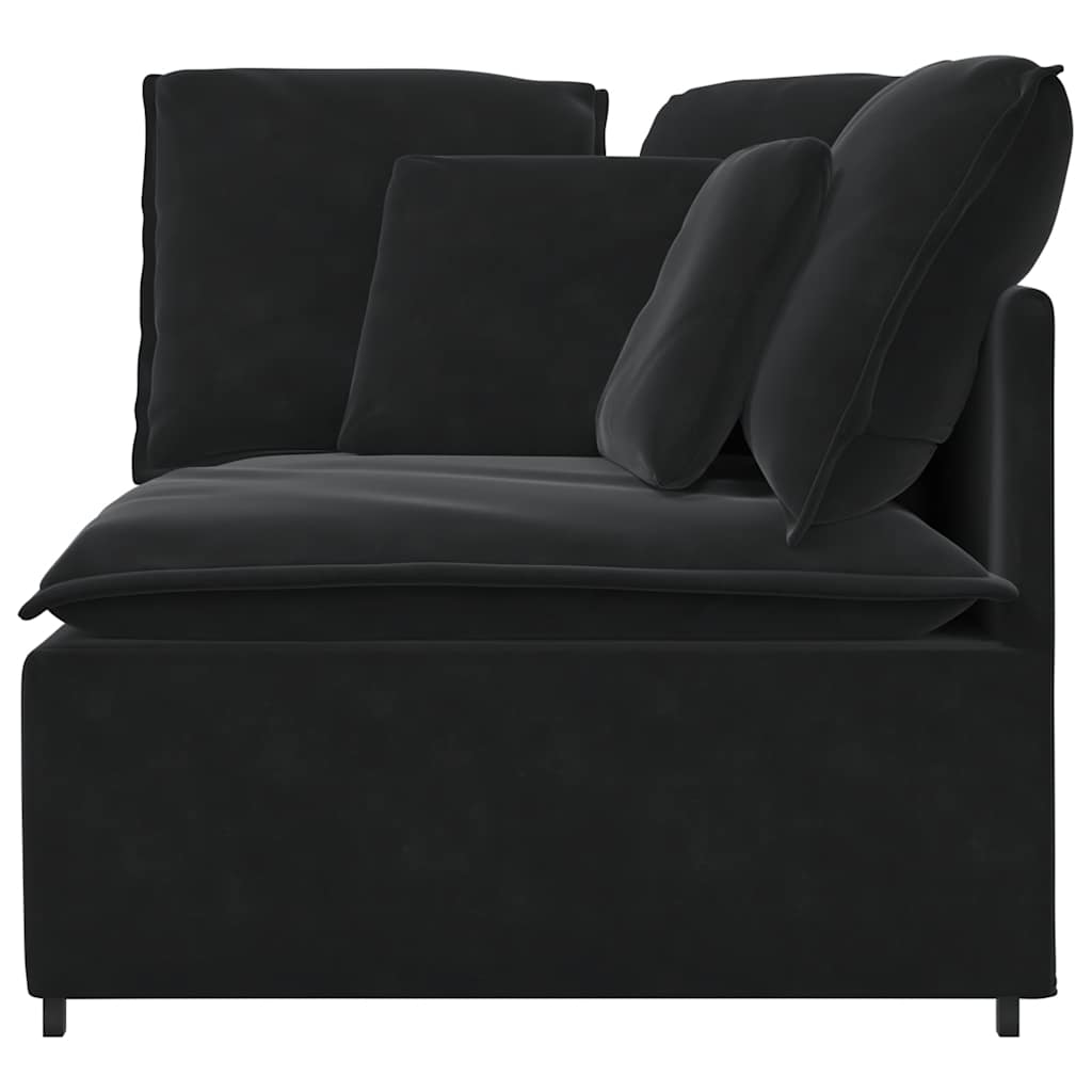 Modulares Sofa Eckmodul mit Kissen Schwarz 100 cm