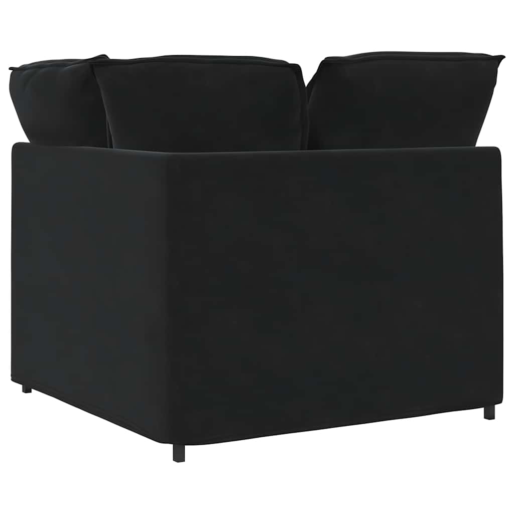 Modulares Sofa Eckmodul mit Kissen Schwarz 100 cm