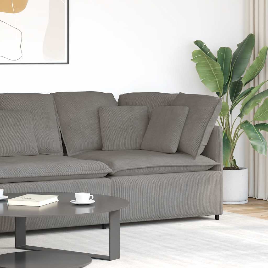 Modulares Sofa Eckmodul mit Kissen Hellgrau 100 cm