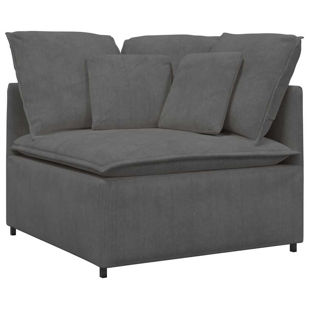 Modulares Sofa Eckmodul mit Kissen Dunkelgrau 100 cm