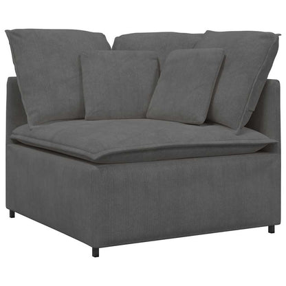 Modulares Sofa Eckmodul mit Kissen Dunkelgrau 100 cm