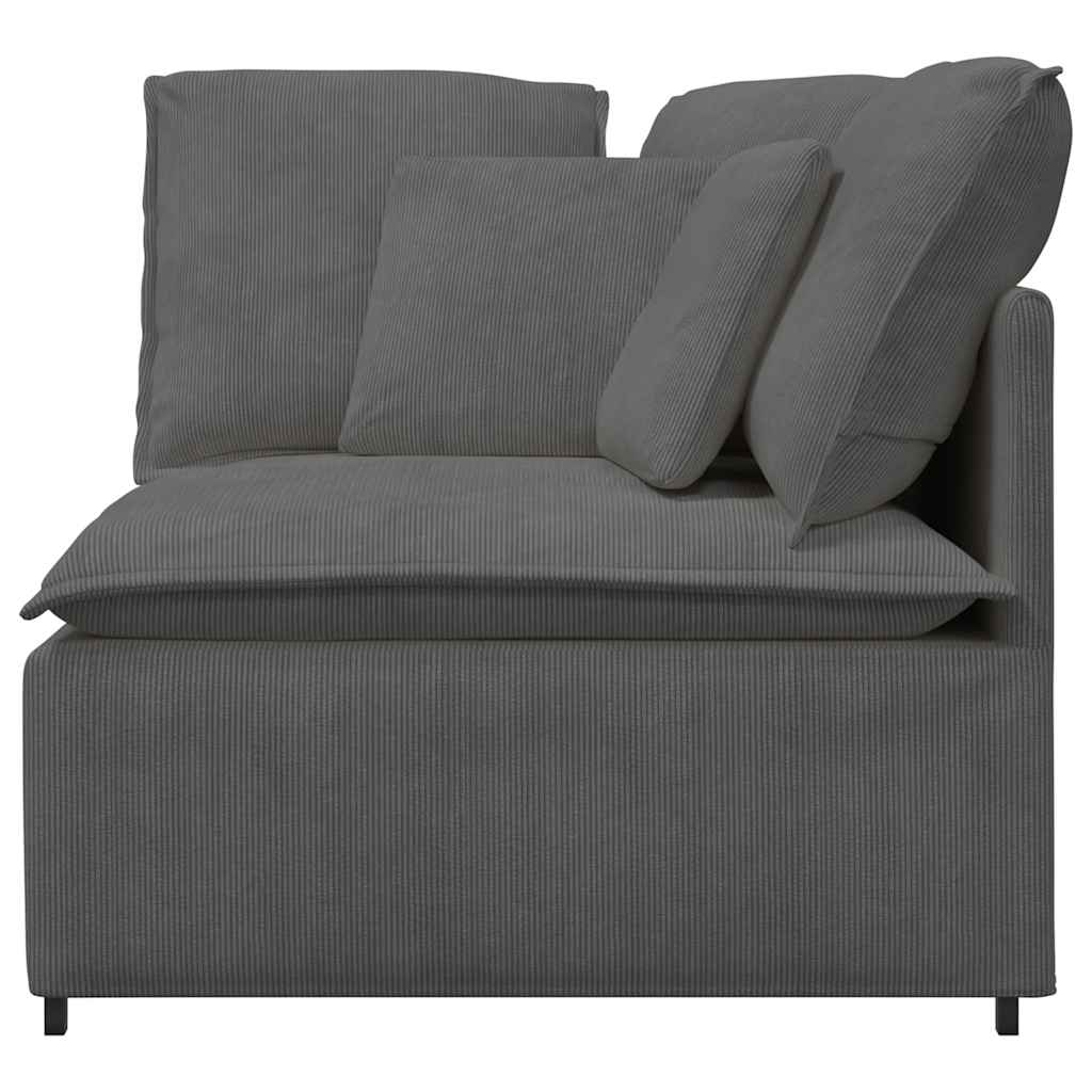 Modulares Sofa Eckmodul mit Kissen Dunkelgrau 100 cm