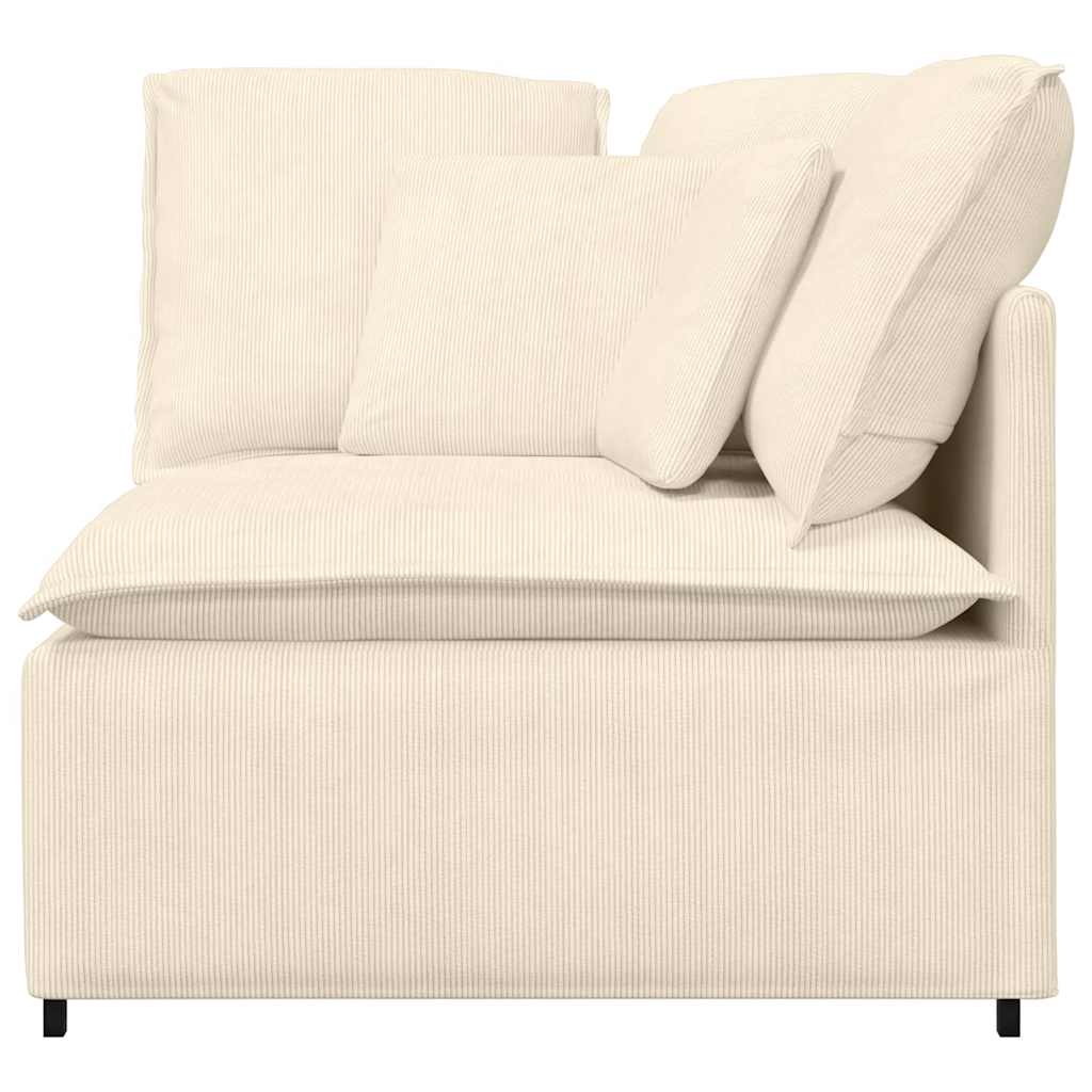 Modulares Sofa Eckmodul mit Kissen Creme 100 cm